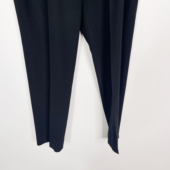 Aritzia Babaton 2 Black Double Pleated Ankle Pants Cropped Pull On Dress Pockets - Picture 4 of 10